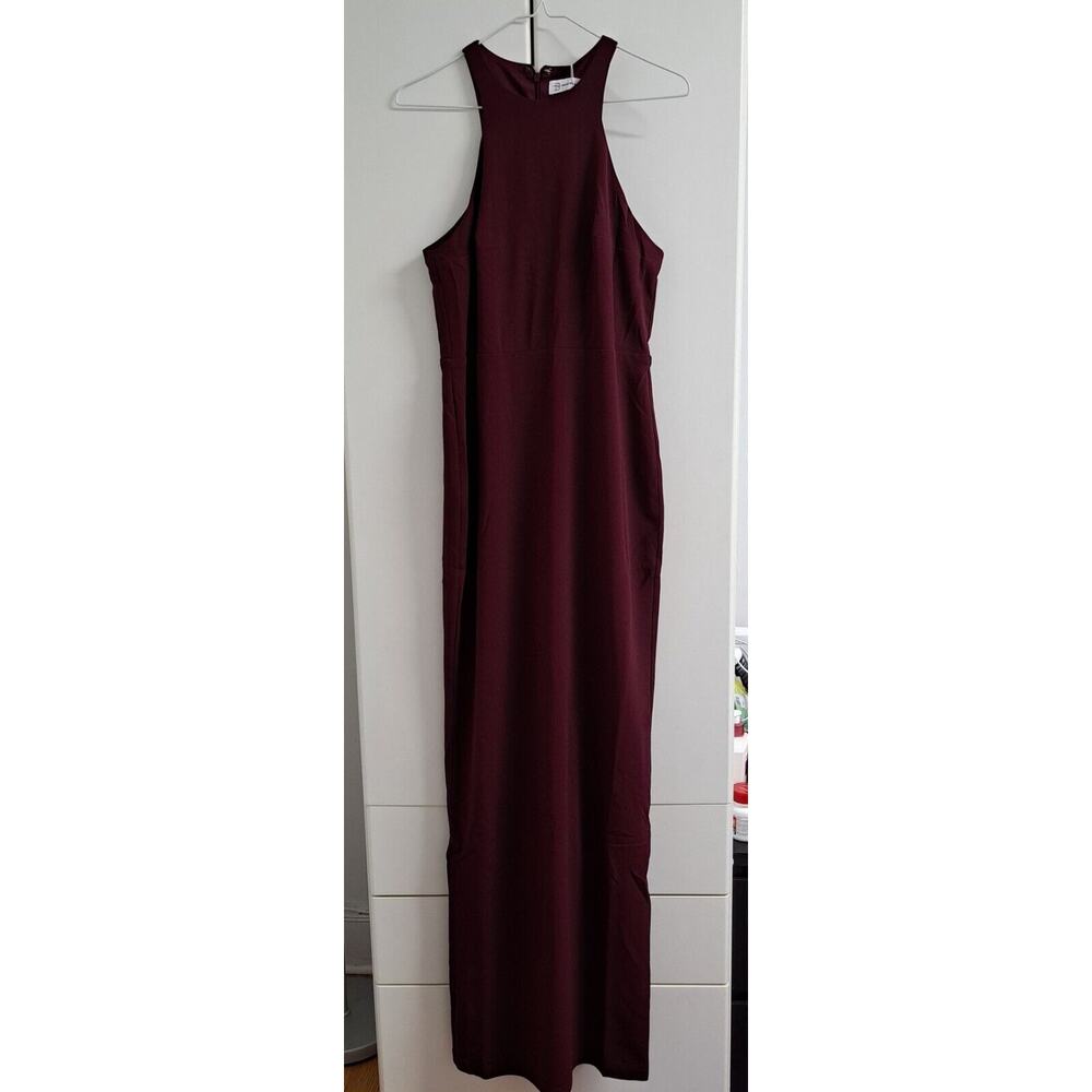 BUPT‎ Womens Halter Neck Sleeveless Evening Cocktail Dress Wine Red size Medium